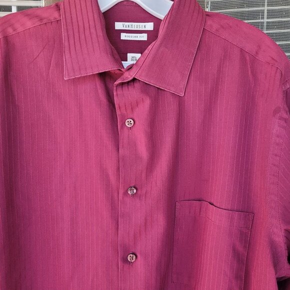 Men's Van Heusen Ultra Wrinkle Free Regular Fit Dress Shirt Sz XL - Picture 4 of 9